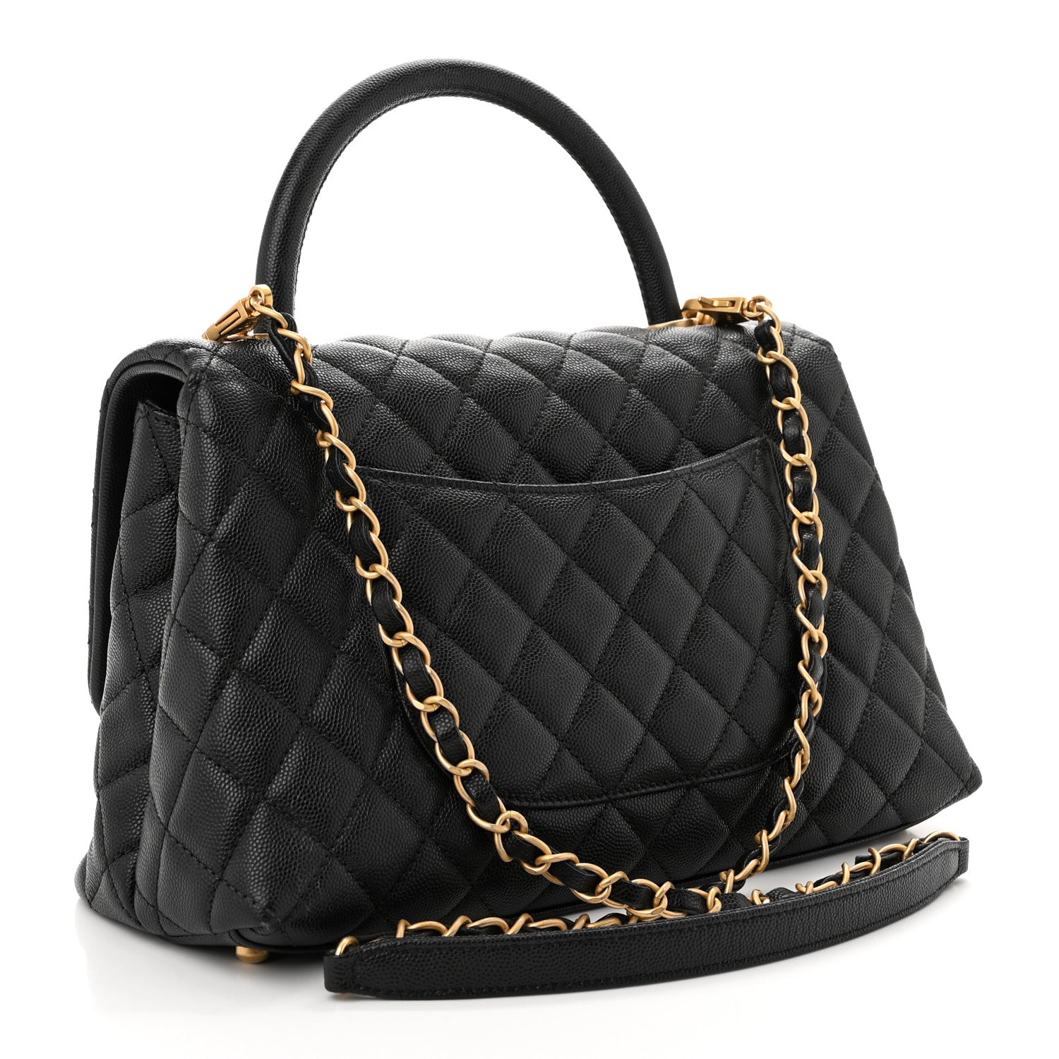 Chanel Caviar Quilted Small Coco Handle Flap Black 3 of 10