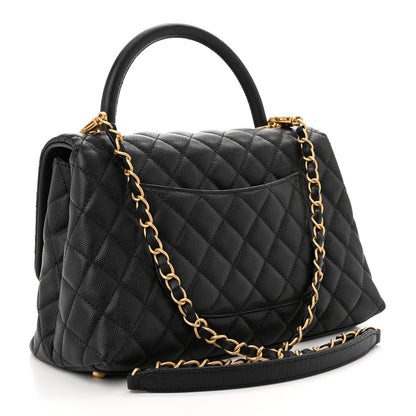 Chanel Caviar Quilted Small Coco Handle Flap Black 3 of 10