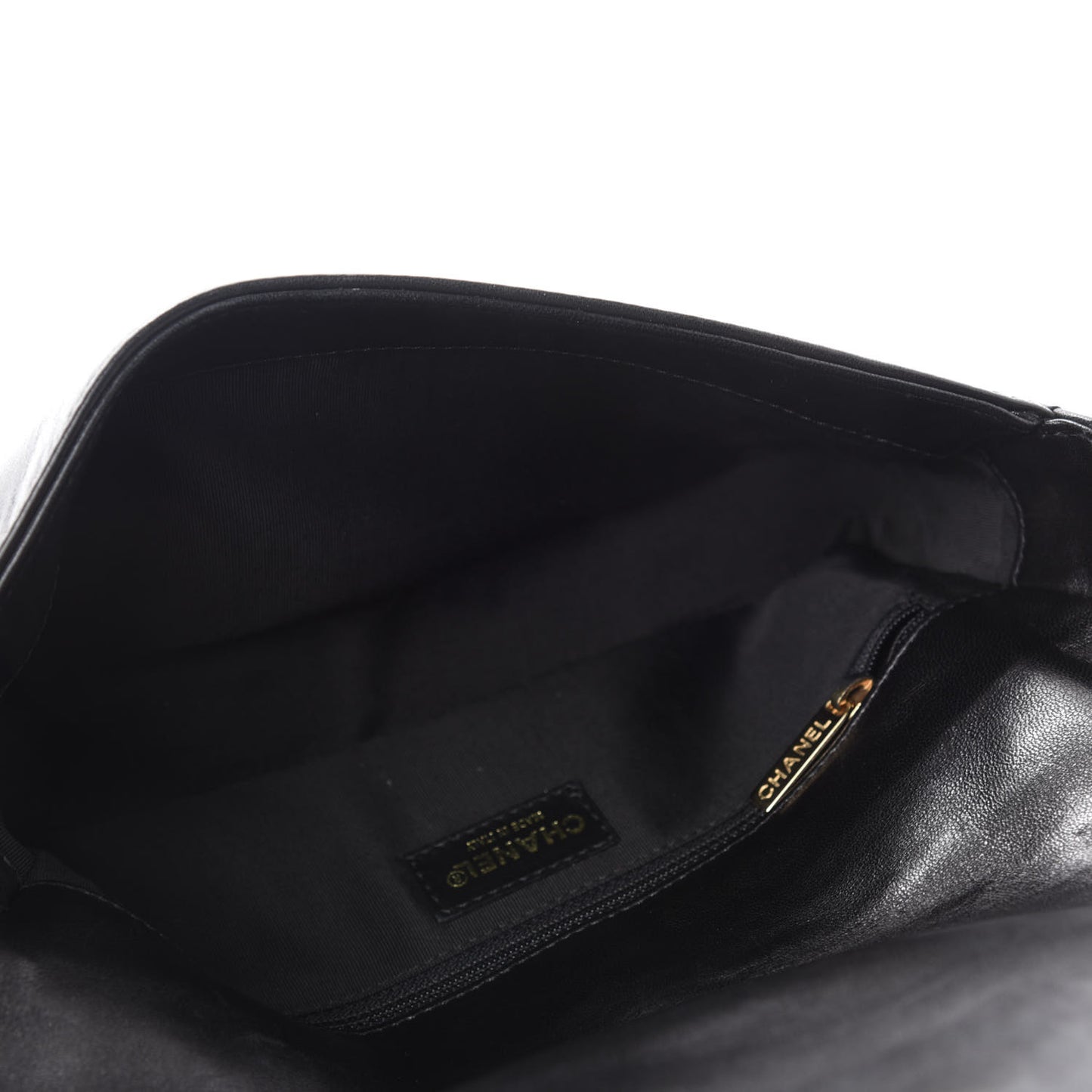 Lambskin Quilted CC Chocolate Bar Flap Black