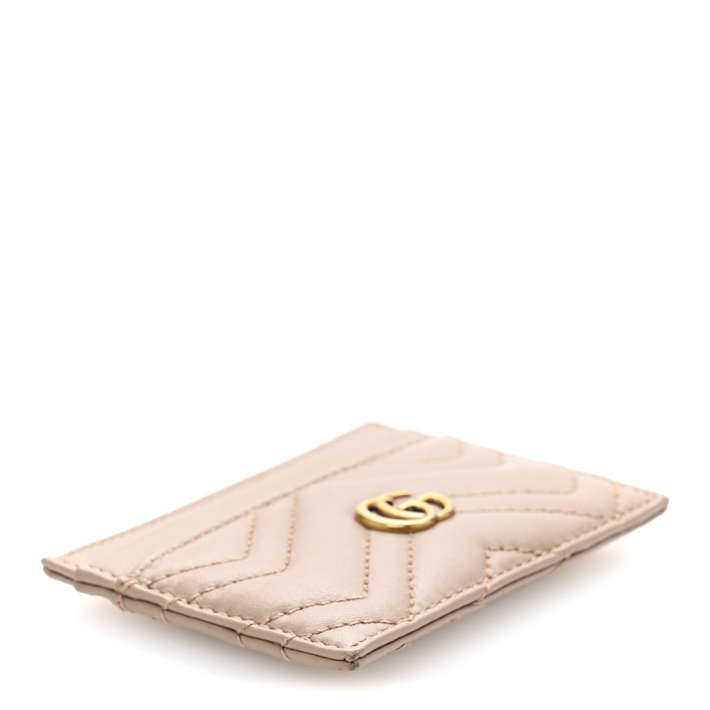 Calfskin Matelasse GG Marmont Card Holder Porcelain Rose