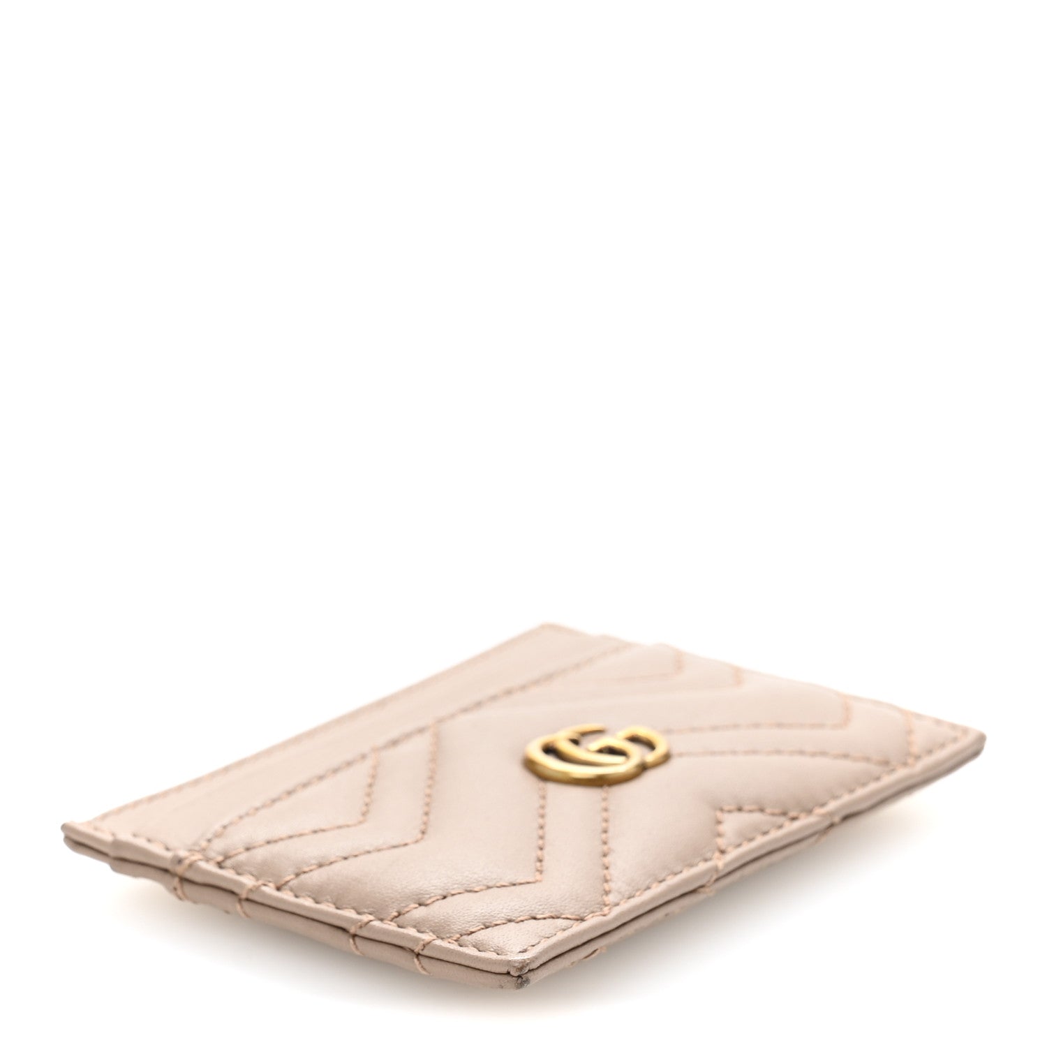 Gucci Calfskin Matelasse GG Marmont Card Holder Porcelain Rose 4 of 10