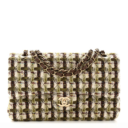 Chanel Tweed Quilted Medium Double Flap Brown 1 of 12