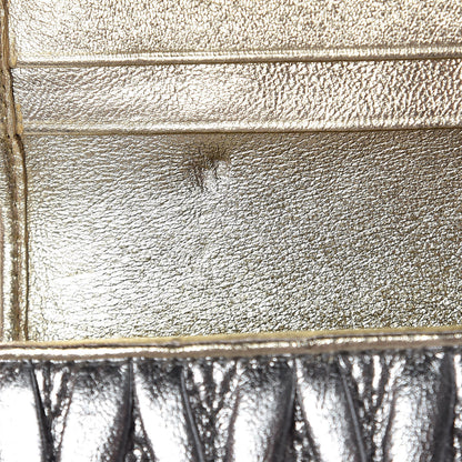 Miu Miu Metallic Nappa Matelasse Wallet Cromo Pirite 9 of 10