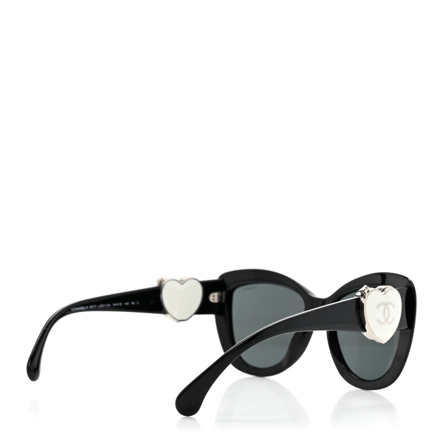 Acetate Enamel Heart Butterfly Sunglasses 5517 Black