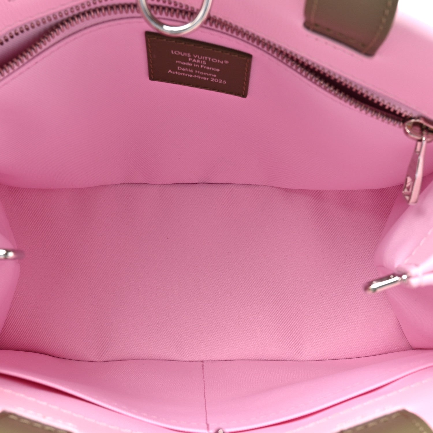 Louis Vuitton Calfskin Mini Shopper Tote Khaki Green Pink 5 of 9
