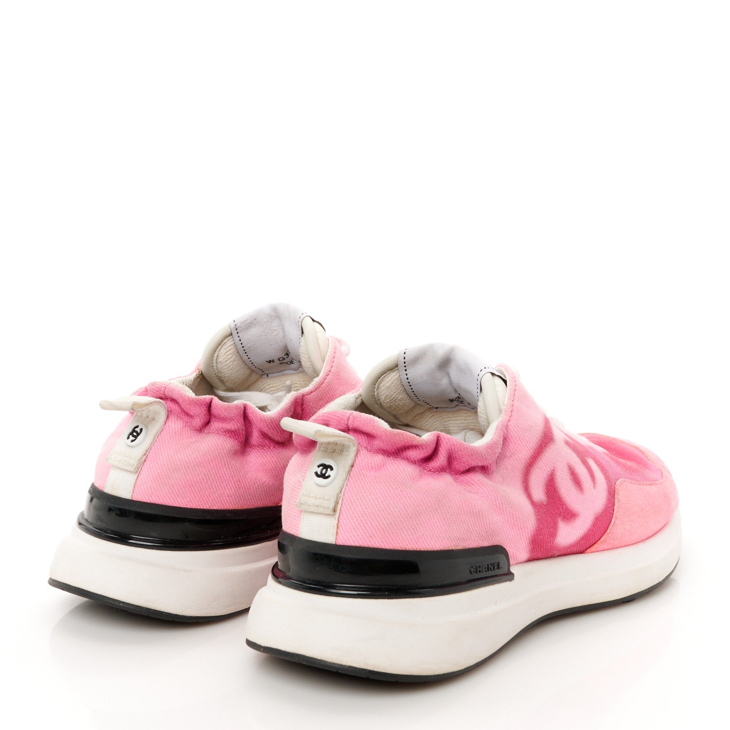 Chanel Denim Suede Calfskin Womens CC Sneakers 40 Pink 5 of 9