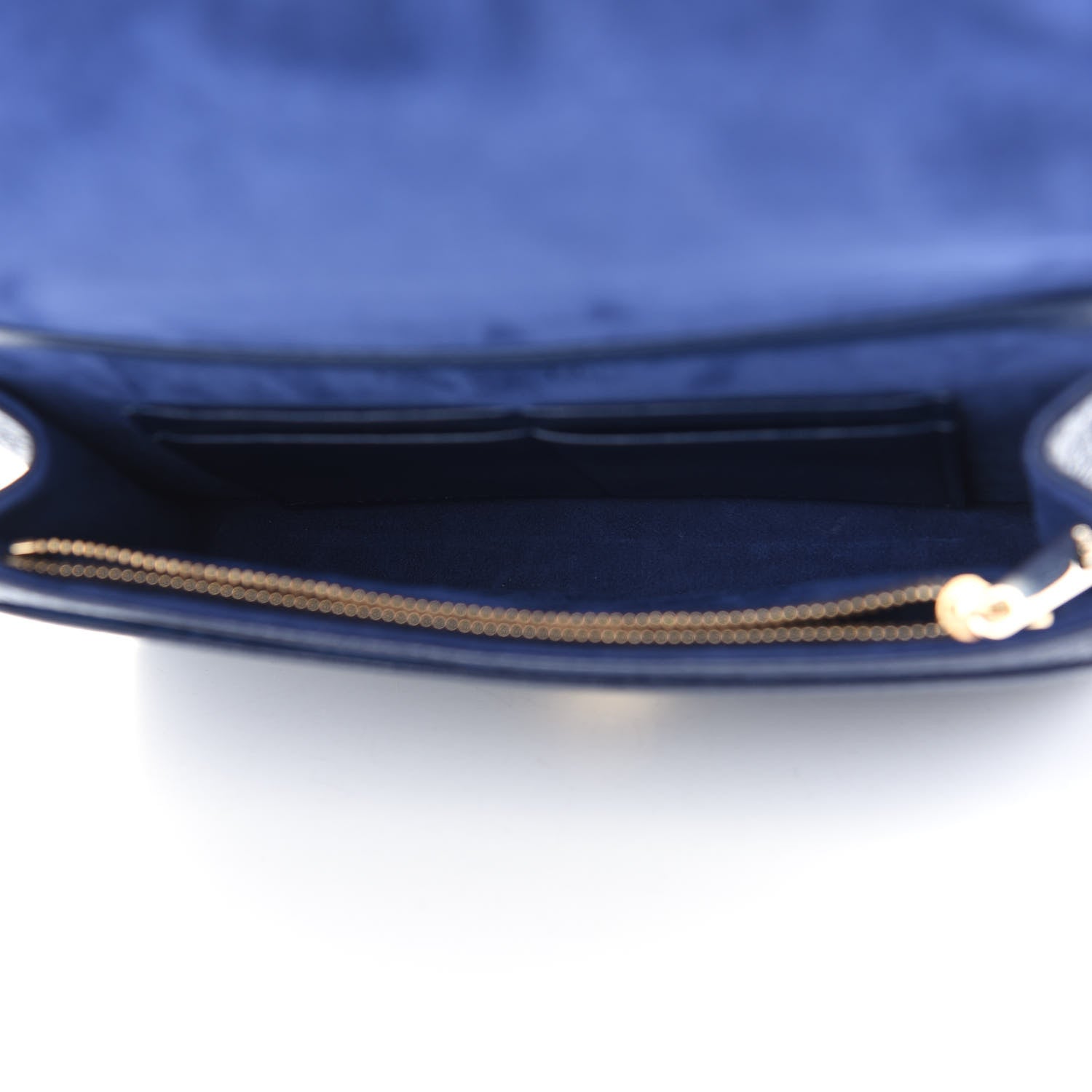 Christian Dior Grained Calfskin Diorama Wallet on Chain Pouch Blue 5 of 9