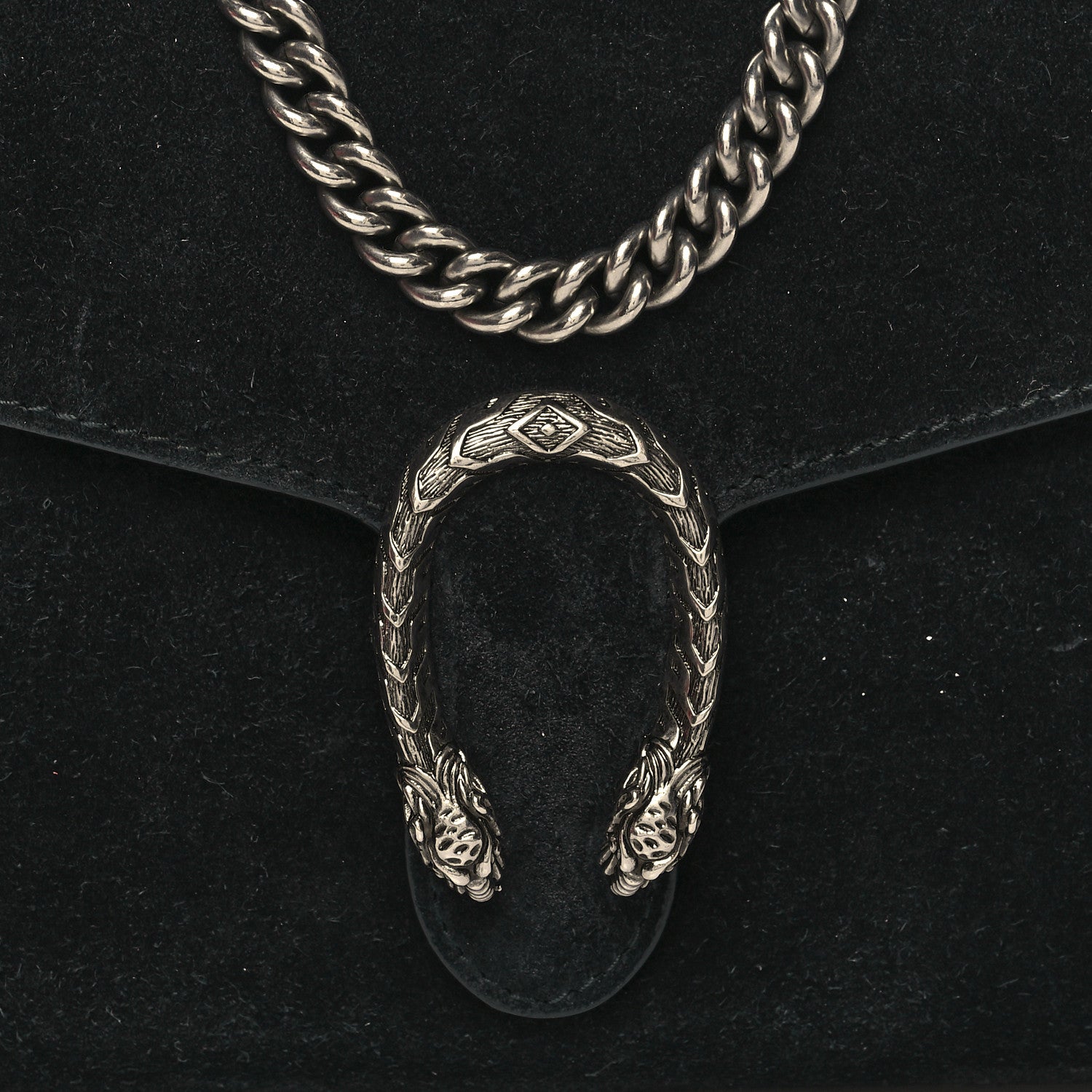 Gucci Suede Mini Dionysus Chain Wallet Black 10 of 12