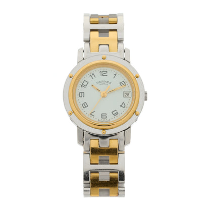 Hermes Stainless Steel 24mm Clipper Quartz Watch Gold 1 of 4