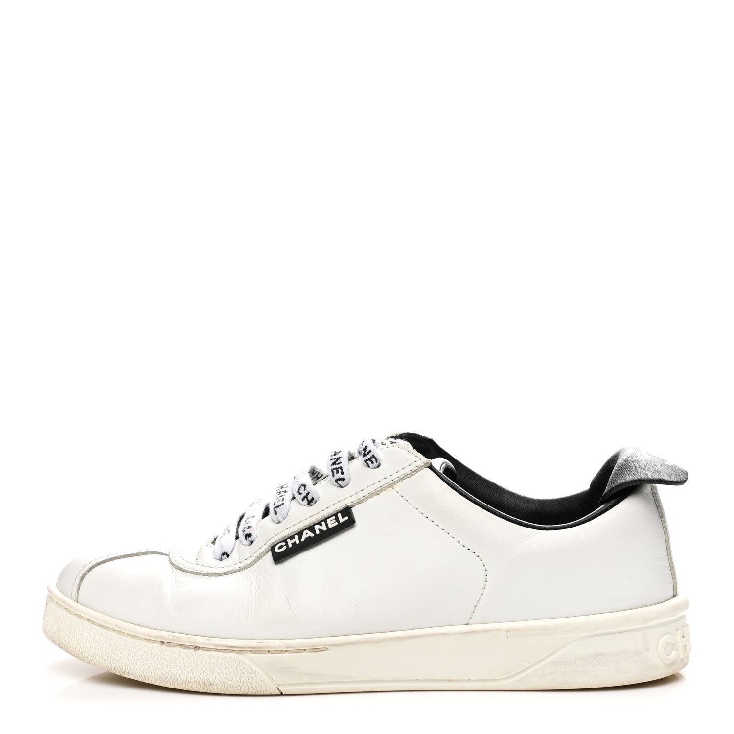 Chanel Calfskin CC Womens Sneakers 36 White 1 of 9