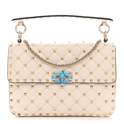 Valentino Garavani Lambskin Medium Rockstud Spike Shoulder Bag White 1 of 9