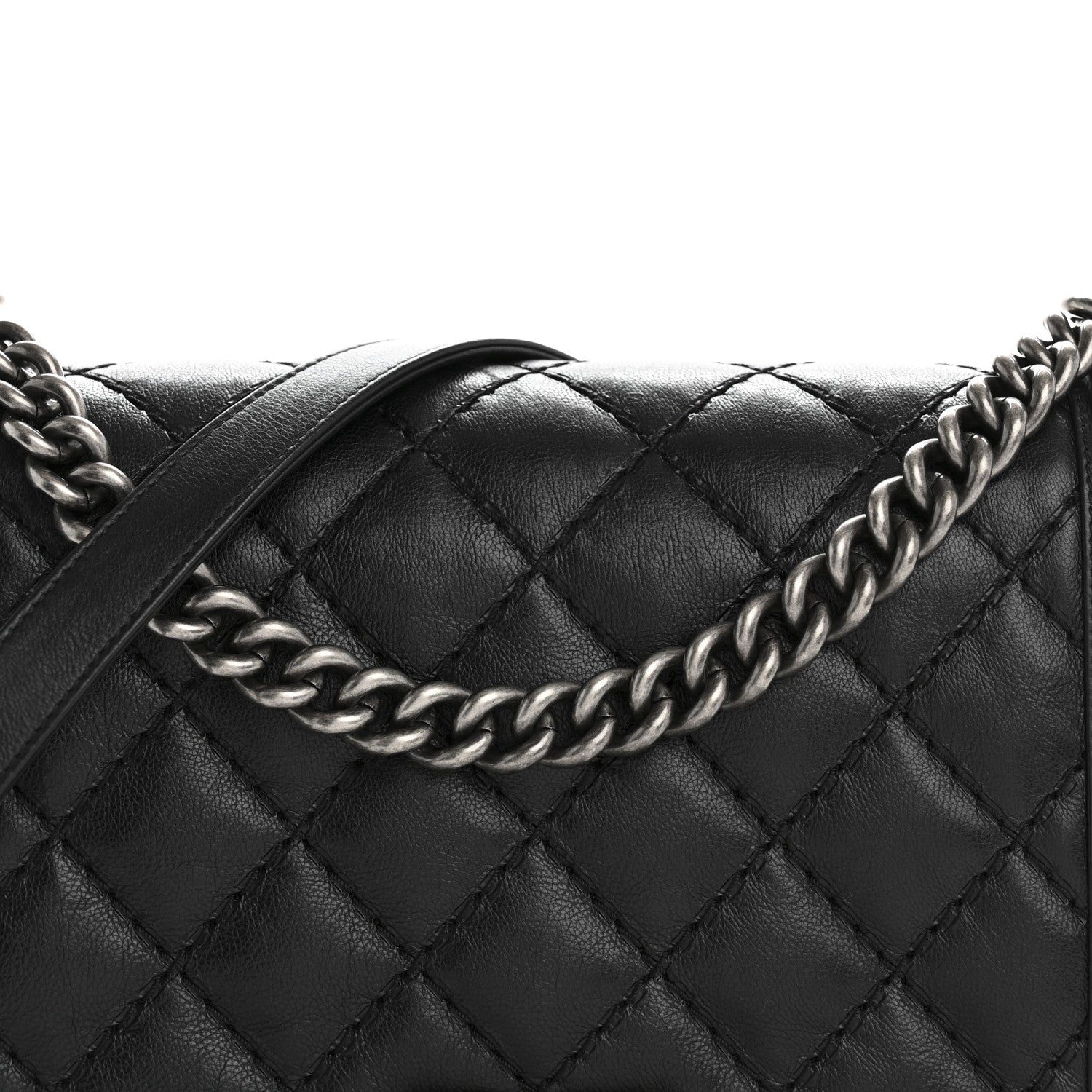 Chanel Calfskin Quilted Double Stitch New Medium Boy Flap Black 8 of 15