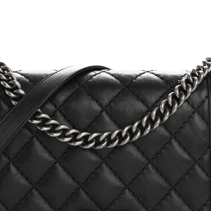 Chanel Calfskin Quilted Double Stitch New Medium Boy Flap Black 8 of 15