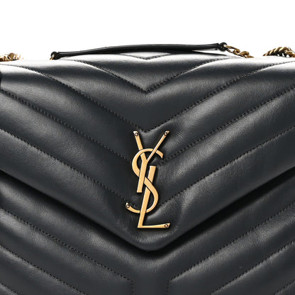 Saint Laurent Calfskin Y Quilted Monogram Medium Loulou Chain Satchel Dark Smog 8 of 10