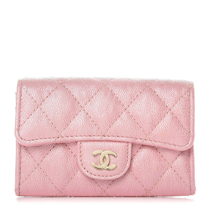 Chanel Iridescent Caviar Quilted Flap Card Holder Rose Pink 1 of 9
