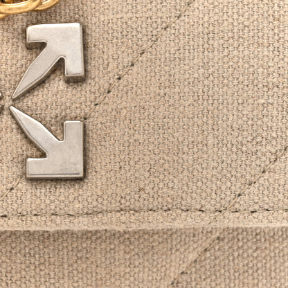 Off-White Linen Diagonal Quilted Jackhammer 17 Shoulder Bag Beige 8 of 10