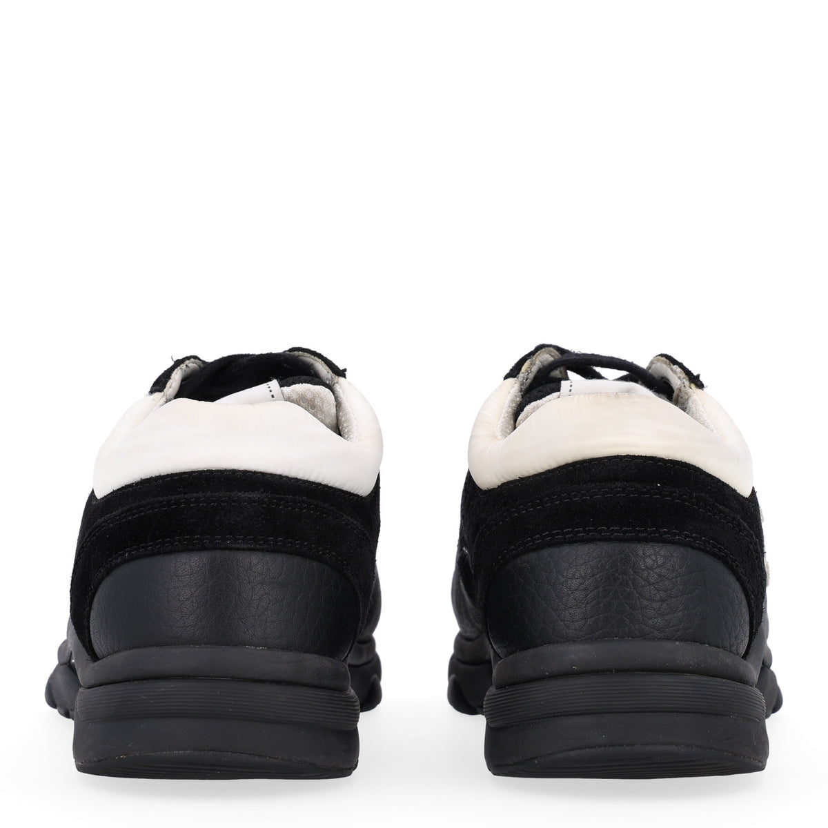 Chanel Mesh Suede Grained Calfskin Womens CC Sneakers 36 Black White 6 of 11