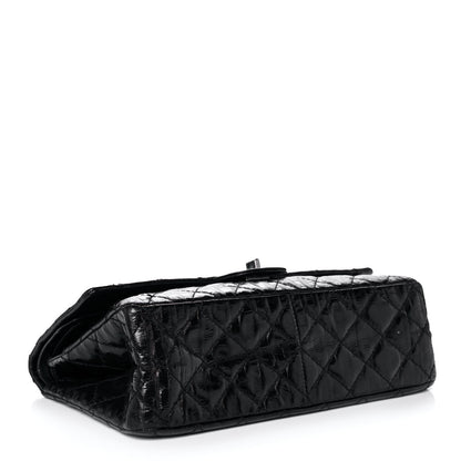 Chanel Metallic Calfskin Striped 2.55 Reissue 226 Flap Black 4 of 15