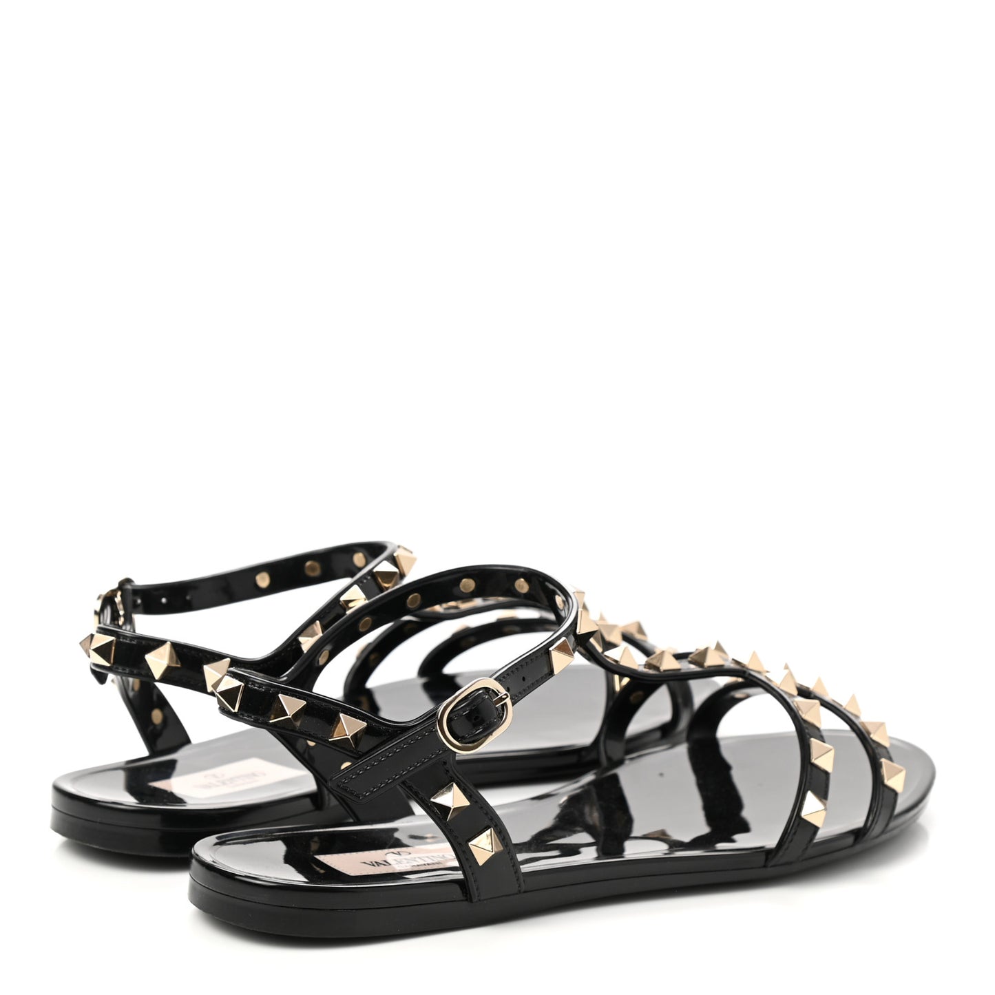PVC Jelly Rockstud Caged Sandals 39 Black