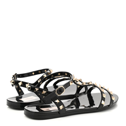 Valentino Garavani PVC Jelly Rockstud Caged Sandals 39 Black 4 of 8