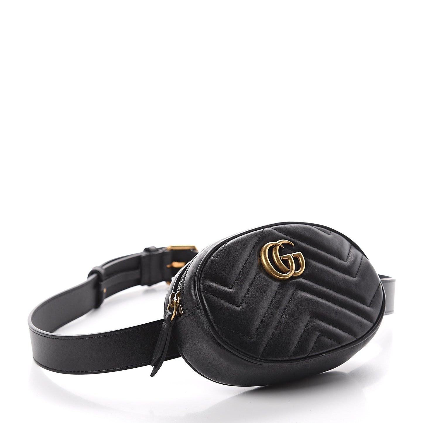 Calfskin Matelasse GG Marmont Belt Bag 85 34 Black