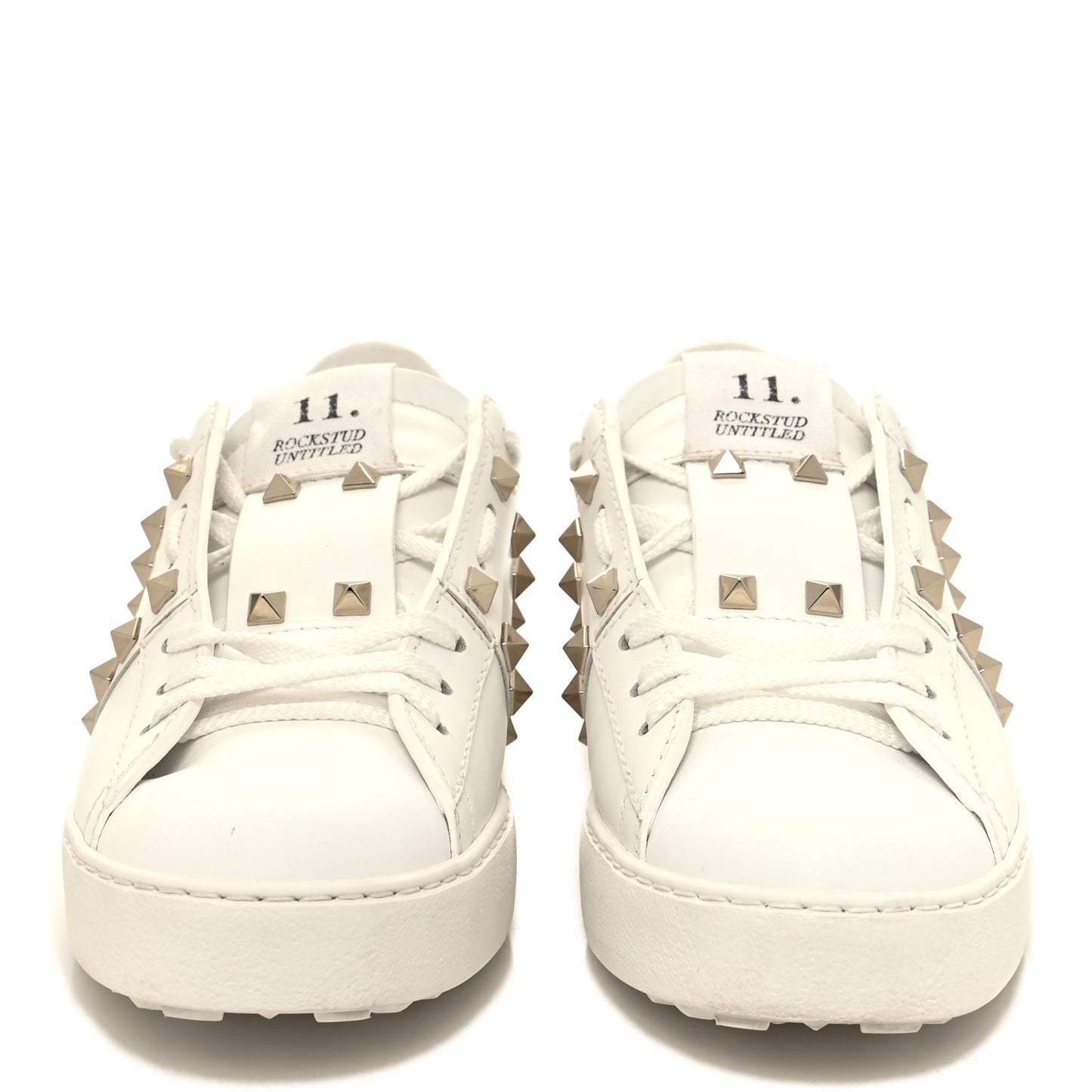 Calfskin Rockstud Untitled Open Sneakers 37.5 White