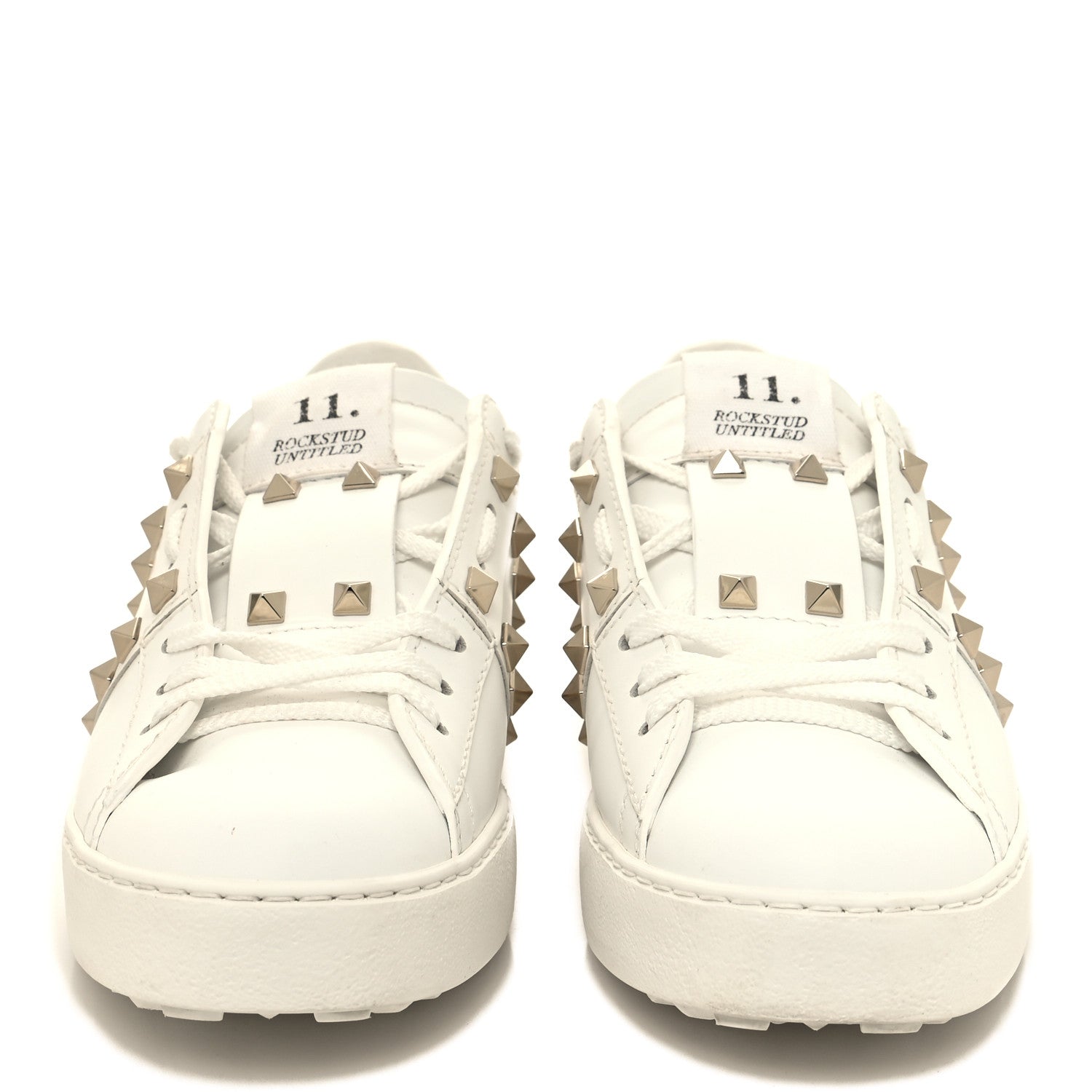 Valentino Garavani Calfskin Rockstud Untitled Open Sneakers 37.5 White 2 of 10
