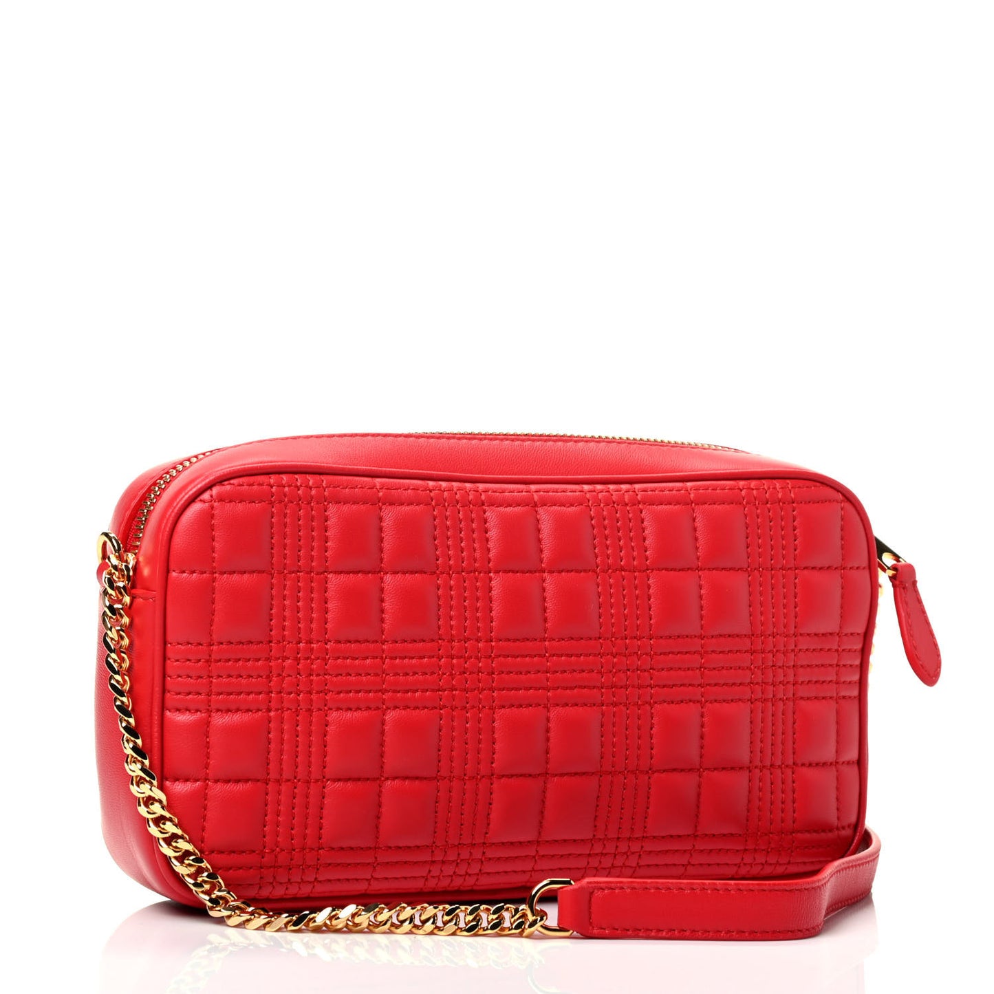 Lambskin Quilted Camera Bag Bright Red