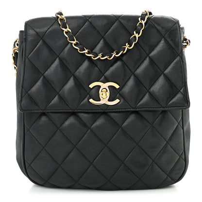 Chanel Lambskin Quilted Mini Flap Shoulder Bag Black 1 of 13
