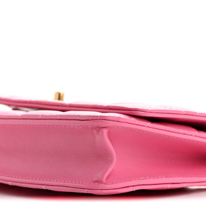 Chanel Lambskin Quilted CC Pearl Crush Wallet on Chain WOC Pink 11 of 13