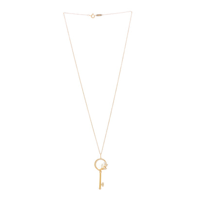Tiffany 18K Rose Gold Diamond Victoria Vine Circle Key Pendant Necklace 3 of 6