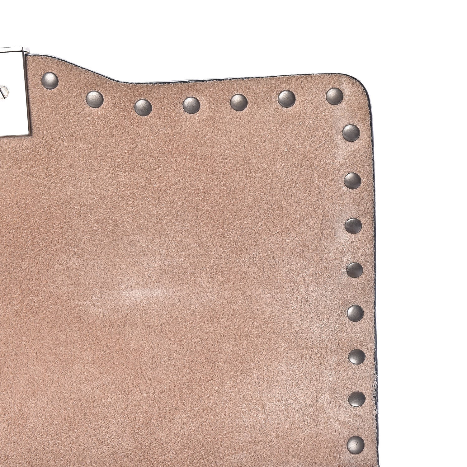Valentino Garavani Pebbled Calfskin Medium Rockstud Rolling Flap Saddle Bag Soft Noisette 12 of 14