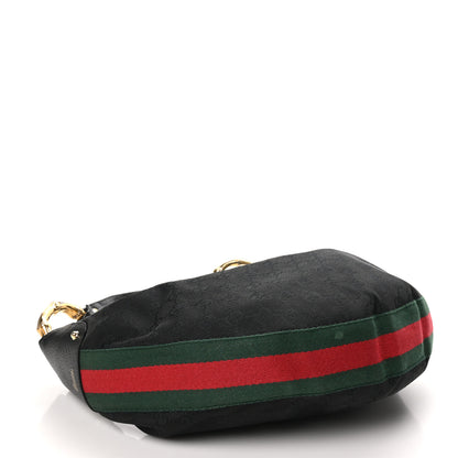 Gucci Monogram Web Bamboo Ring Hobo Black 4 of 12