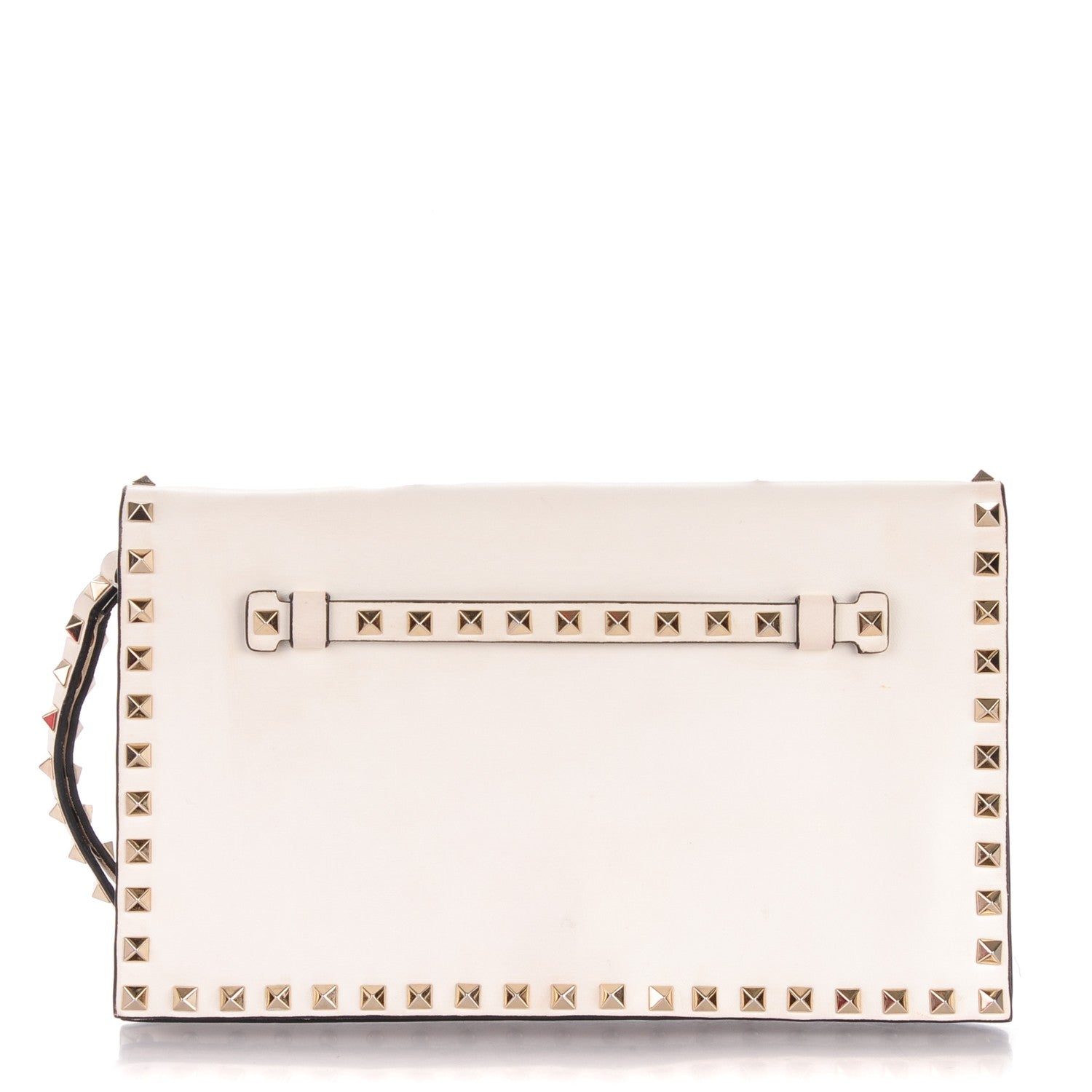 Valentino Garavani Nappa Rockstud Wristlet Clutch White 1 of 7