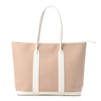 Hermes Buffle Skipper Toile Garden 36 MM Zip Tote White 1 of 10