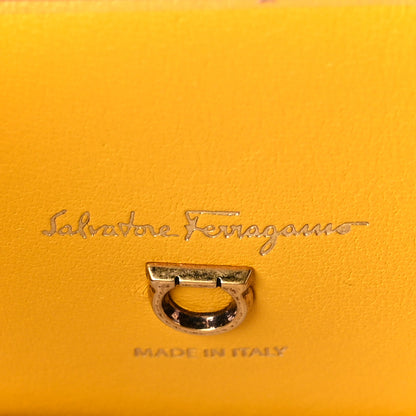 Salvatore Ferragamo Hammered Calfskin Medium The Studio Box Bag Yellow 7 of 9