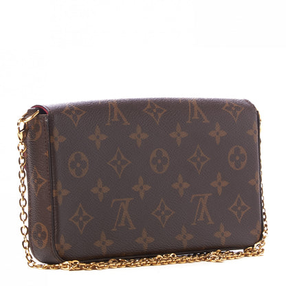 Louis Vuitton Monogram Pochette Felicie Chain Wallet Fuchsia 3 of 8
