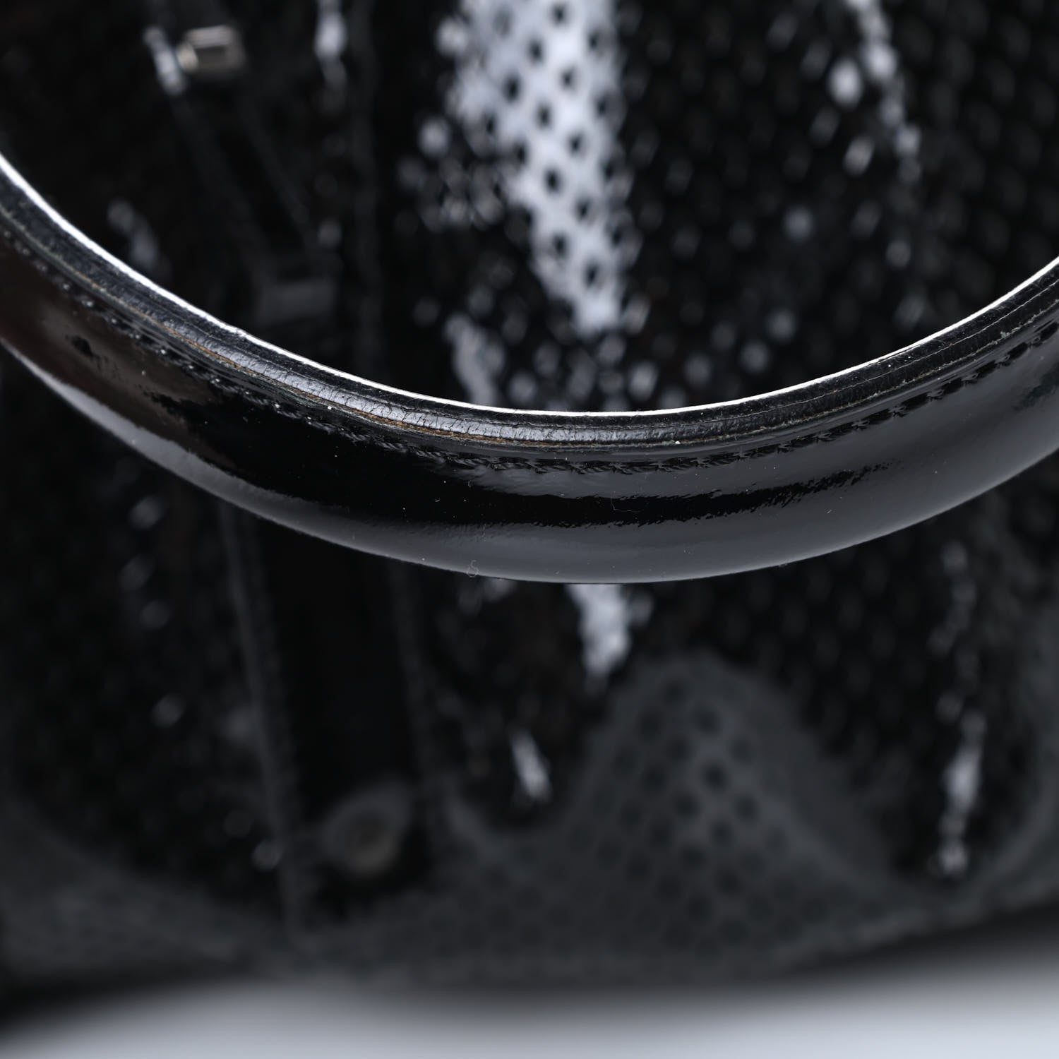 Burberry Prorsum Perforated Patent Calfskin Knight Satchel Black 14 of 15