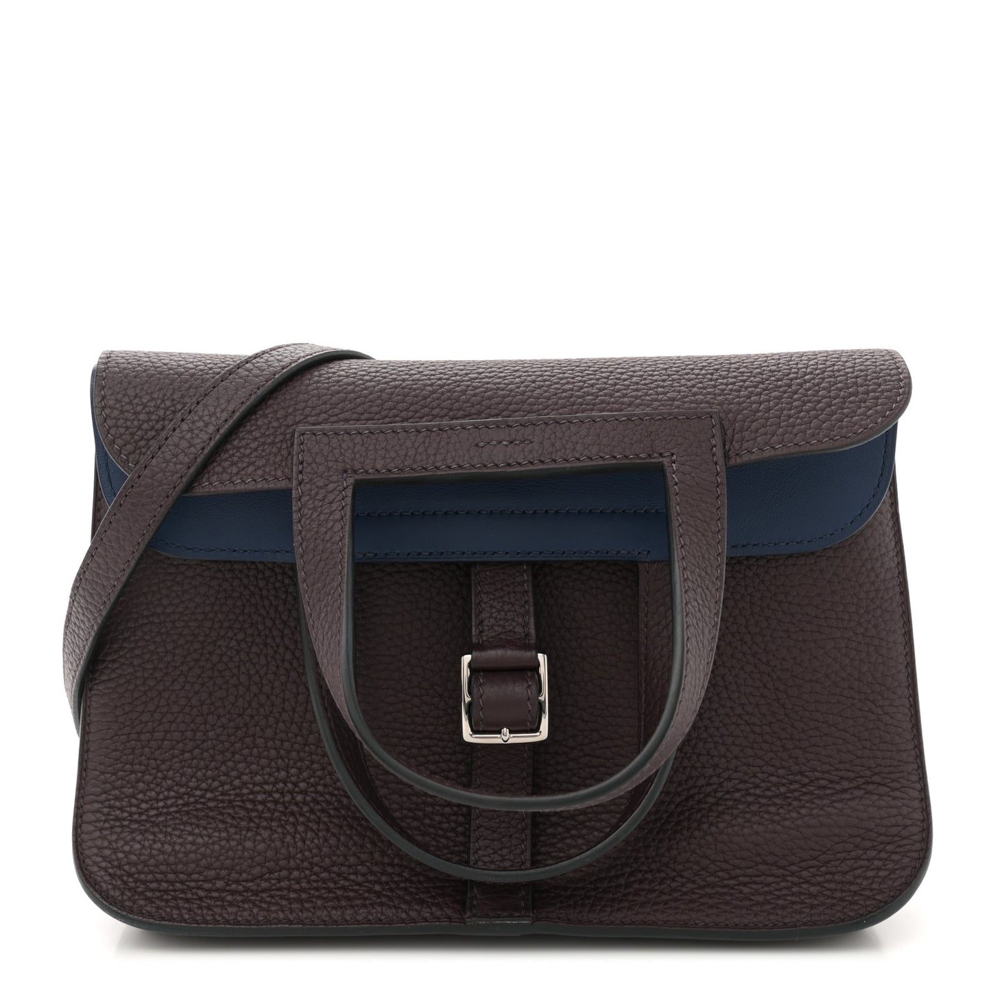 Taurillon Clemence Verso Halzan 25 Rouge Sellier Bleu Saphir