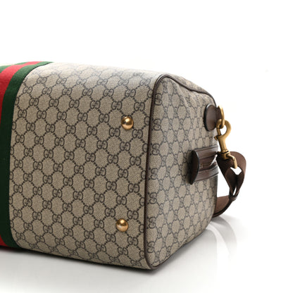 Gucci GG Supreme Monogram Textured Dollar Calfskin Web Medium Ophidia Carry-On Duffle Bag Beige Ebony New Acero 10 of 11