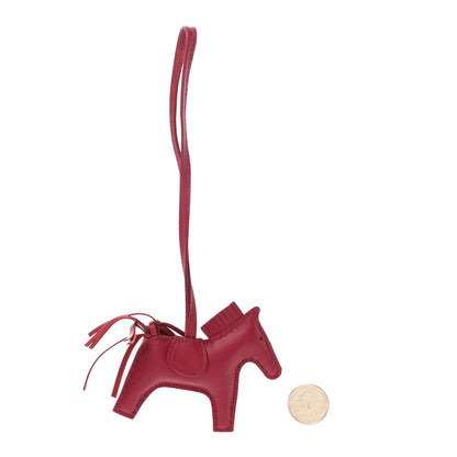 Hermes Milo Lambskin Grigri Rodeo Horse Bag Charm PM Rubis 2 of 4