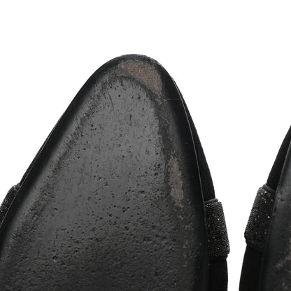 Hermes Satin Suede Goatskin Crystal Roxane Mules 39 Black 9 of 12