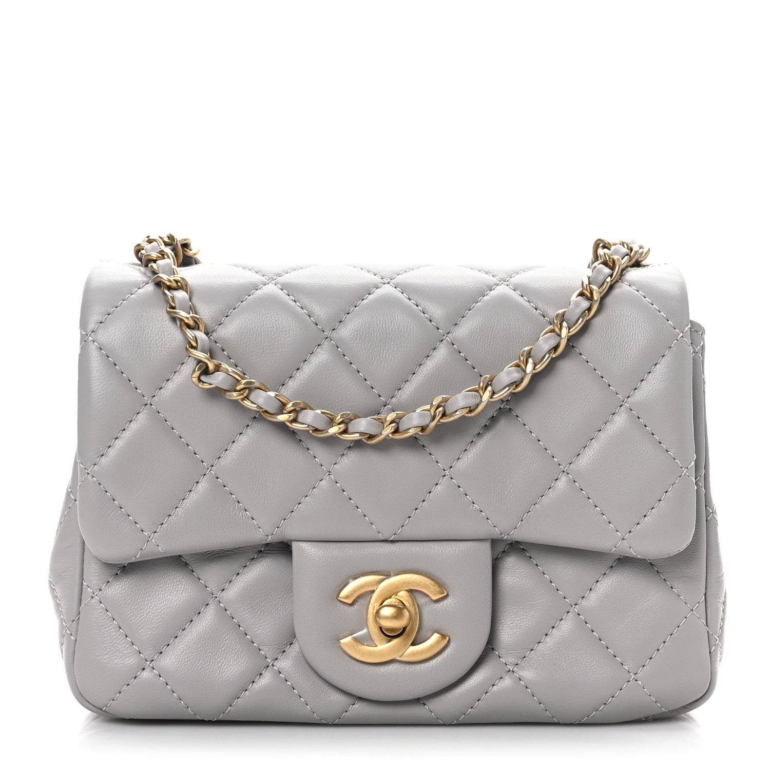 Chanel Lambskin Quilted Mini Pearl Crush Flap Light Grey 1 of 9