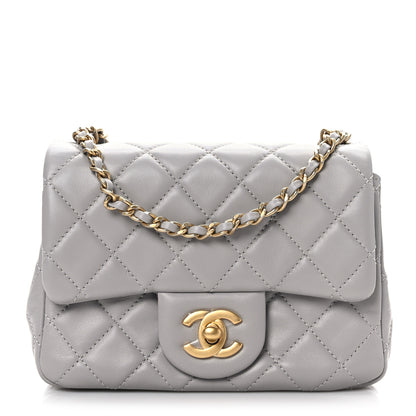 Chanel Lambskin Quilted Mini Pearl Crush Flap Light Grey 1 of 9