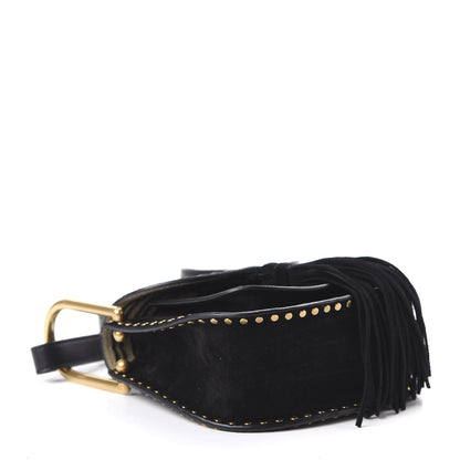 Chloe Suede Calfskin Braided Mini Hudson Shoulder Bag Black 4 of 9
