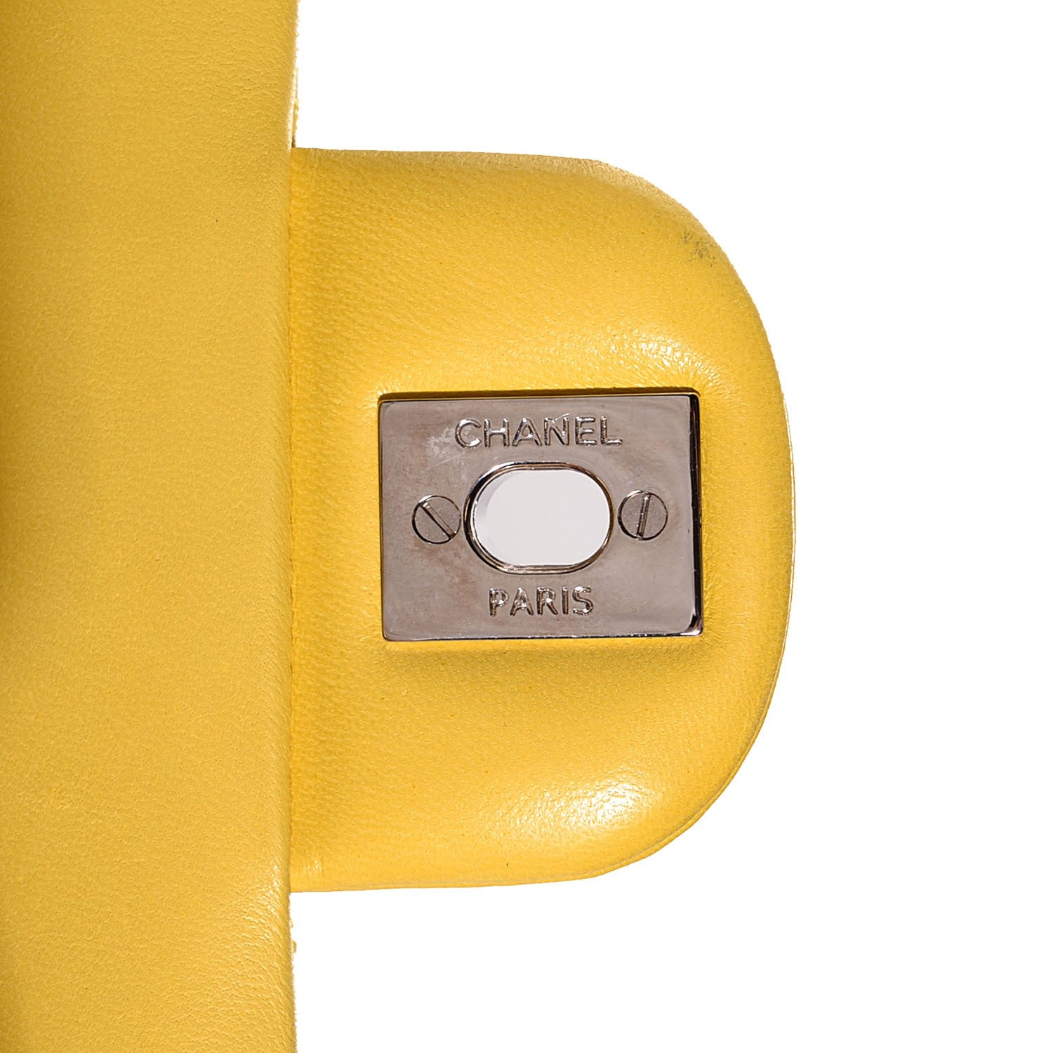 Chanel Lambskin Quilted Medium Double Flap Yellow 7 of 8