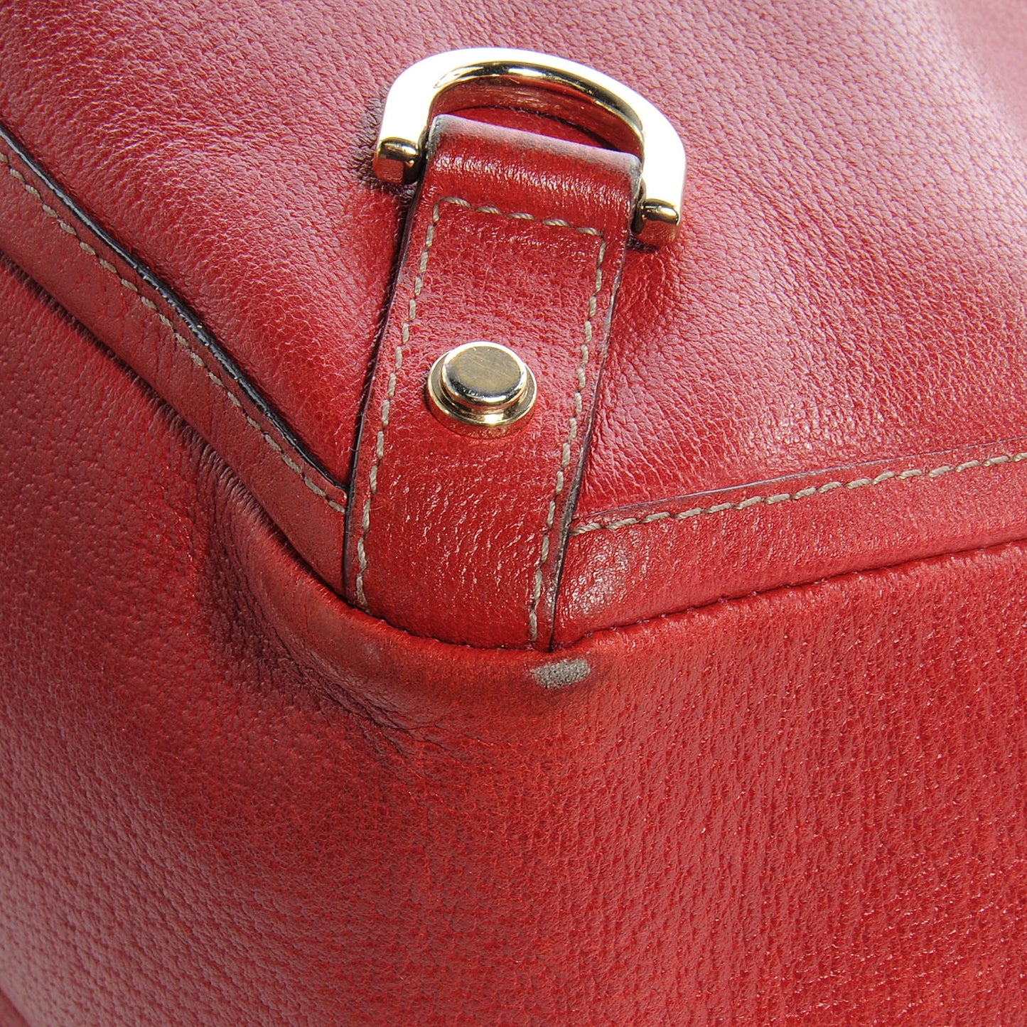 Leather Abbey Tote Red