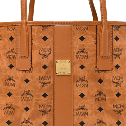 MCM Visetos Medium Reversible Shopper Tote Cognac 10 of 15