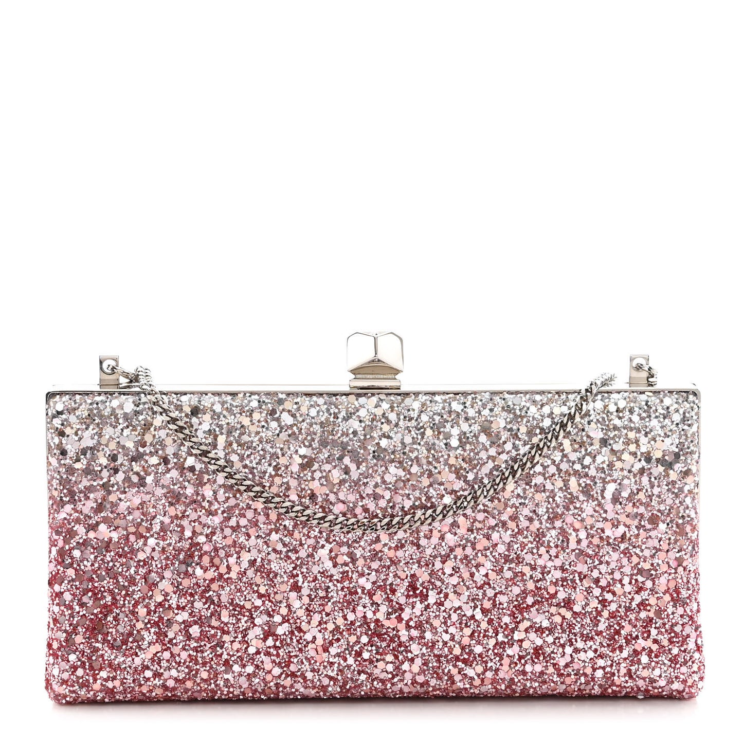 Coarse Glitter Celeste Clutch Pink Silver