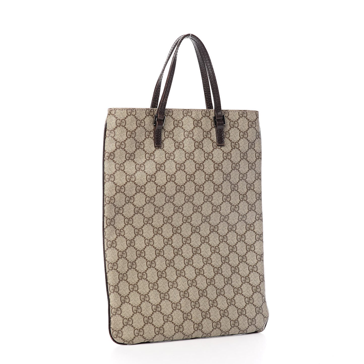 GG Plus Monogram Flat Vertical Tote Brown